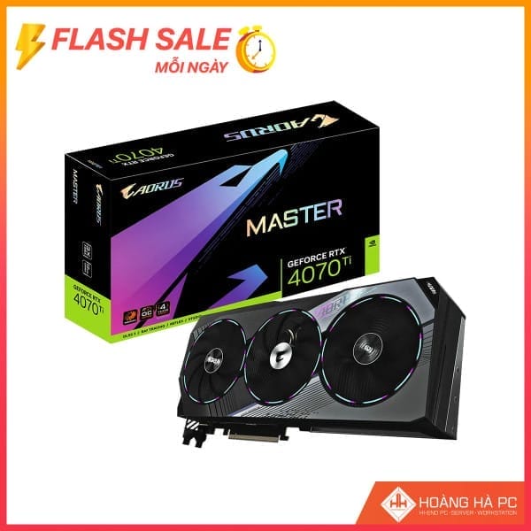 VGA GIGABYTE RTX 4070 Ti 12G AORUS MASTER (12G GDDR6X,192 bit, HDMI +DP,1 x 16-pin)