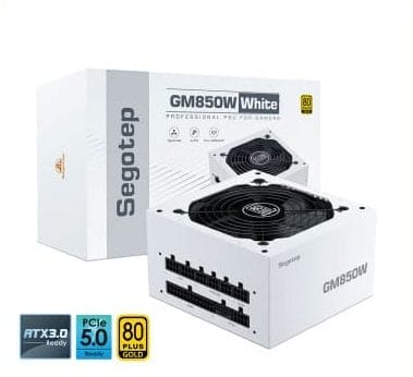 Nguồn Segotep GM850 850W (80 Plus Gold/ ATX 3.0/ PCIE 5.0/ Full Modular/ White)
