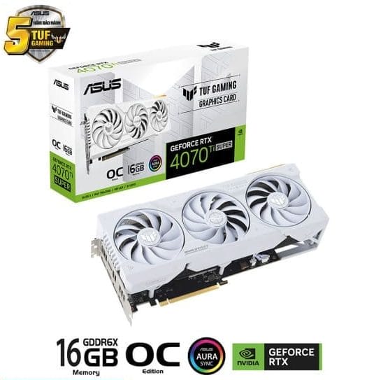 VGA ASUS TUF RTX 4070 Ti SUPER 16GB GDDR6X OC WHITE