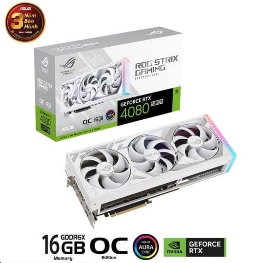 VGA ASUS ROG STRIX RTX 4080 SUPER 16GB GDDR6X OC WHITE