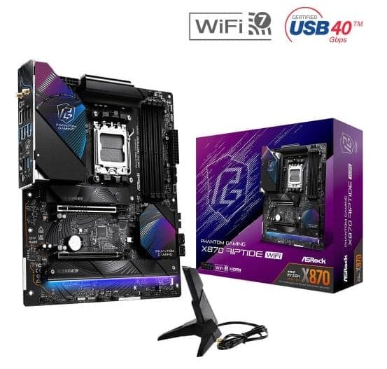 Mainboard ASROCK PG X870 RIPTIDE WIFI (AMD X870, Socket AM5, ATX, 4 khe RAM DDR5)
